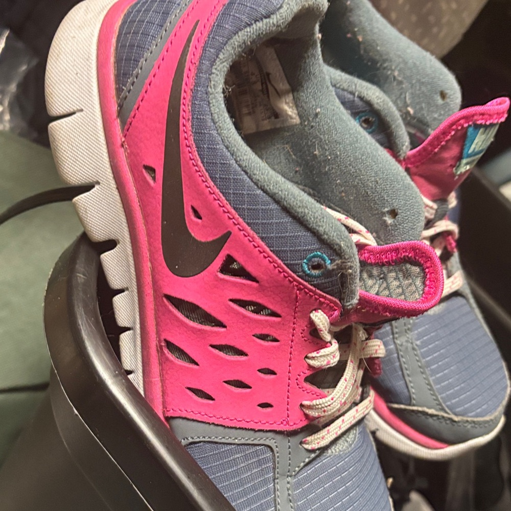 5Y Nike Pink and Blue Sneakers